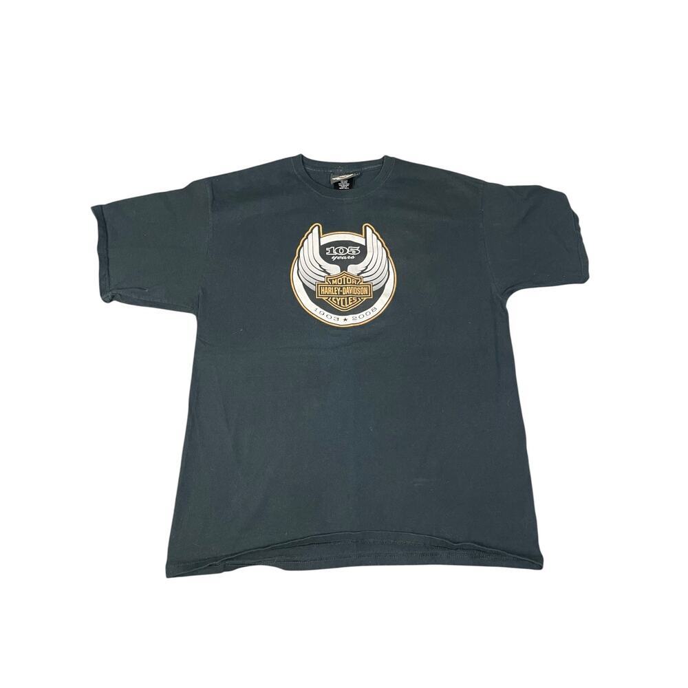 Harley-Davidson Men’s XL Black 105th Anniversary 1903-2008 Graphic T-Shirt